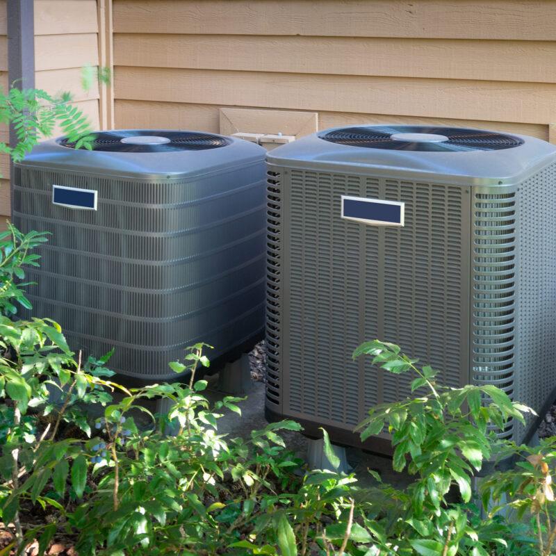 Air conditioning units outside a home.