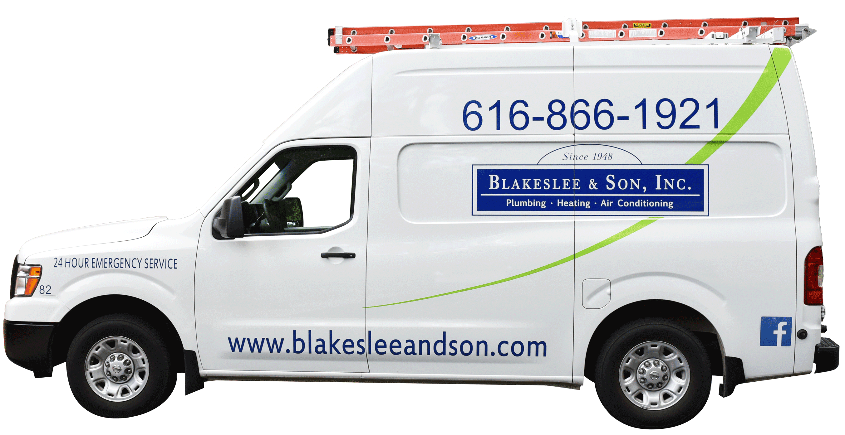 Blakeslee HVAC and plumbing service truck