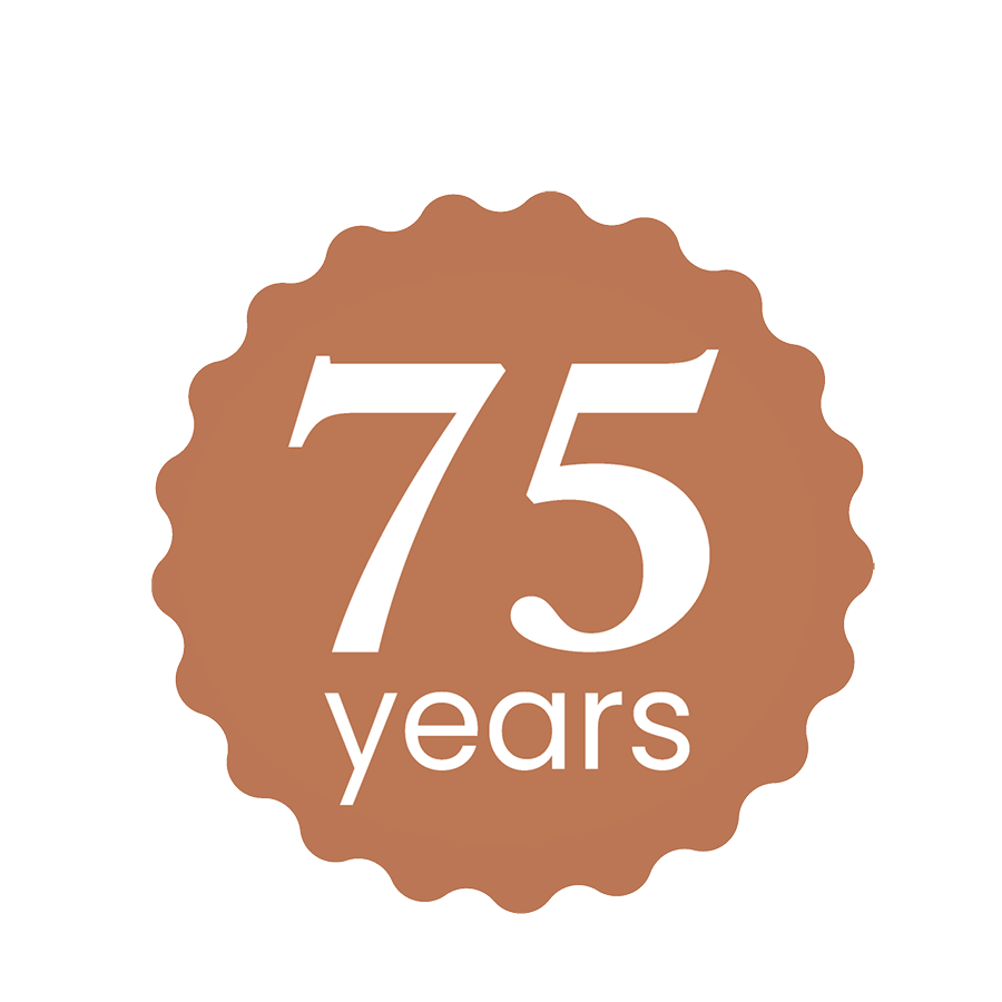 Badge with the text "Serving Rockford for 75 Years"